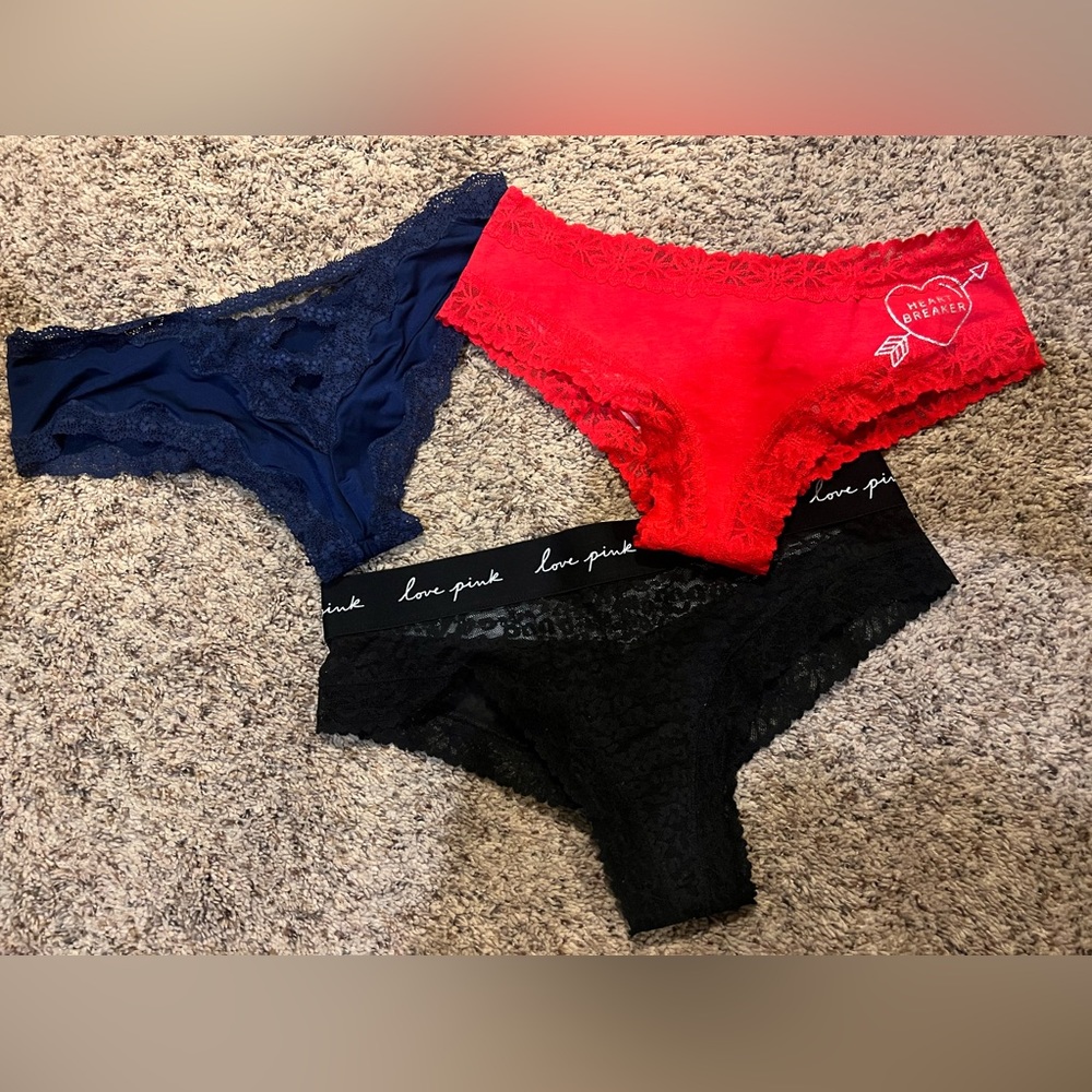 Victoria Secret PINK panty lot 34 pair thong cheeky bikini medium large